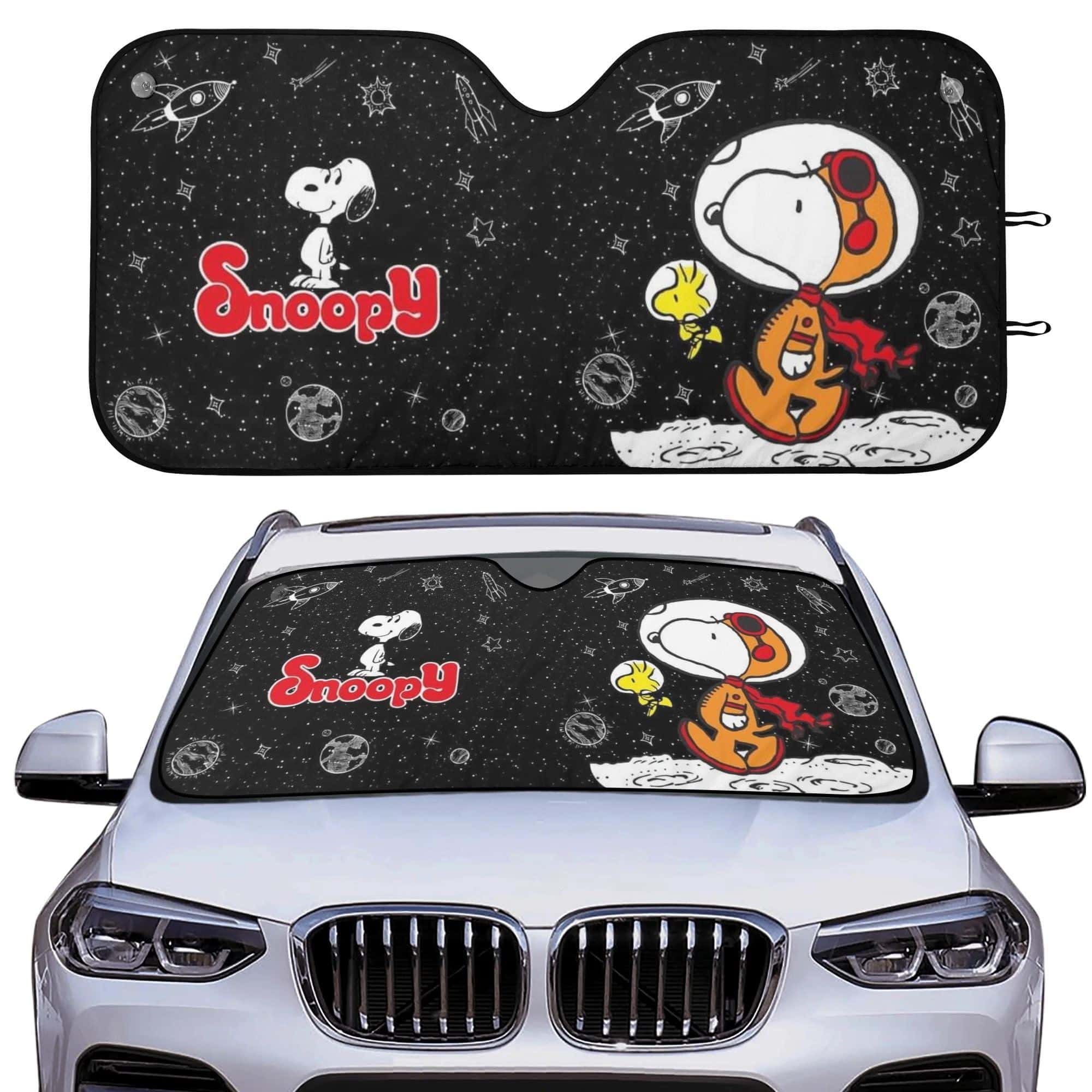Retro Astronaut Dog Car Windshield Sunshade Foldable UV Protection Front Window Sun Shade Gift for Fans