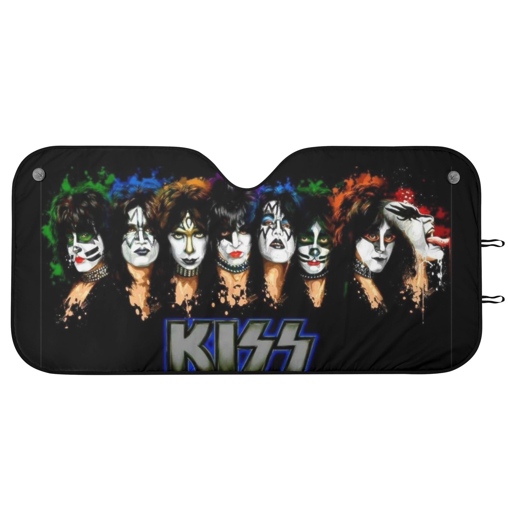 Classic Cartoon Friends on Bus Foldable Car Sunshade UV Heat Shield Windshield Cover for Fans - Image 2