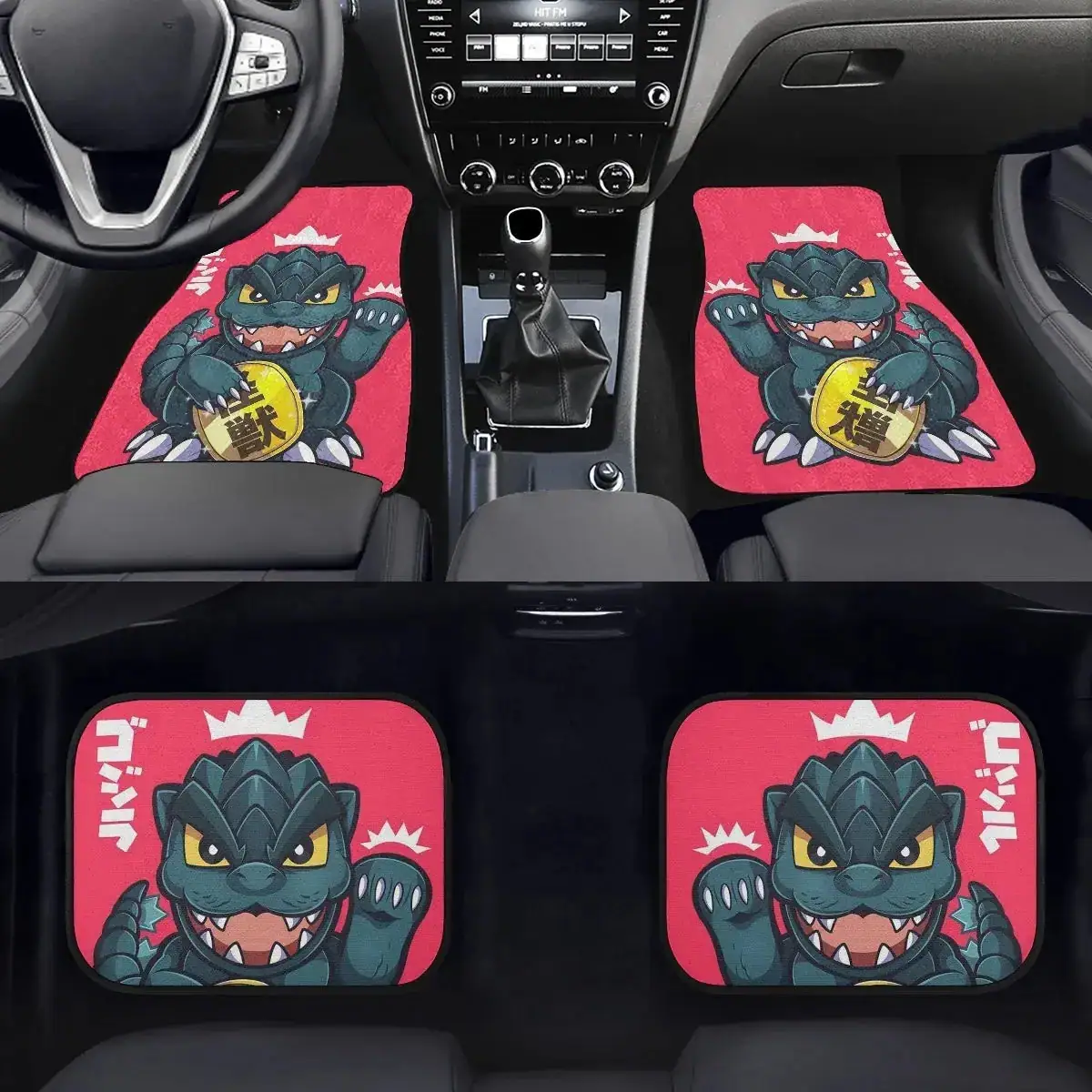 Baby Godzilla Custom Car Floor Mats Cute Monster Universal Fit Auto Accessories - Image 2