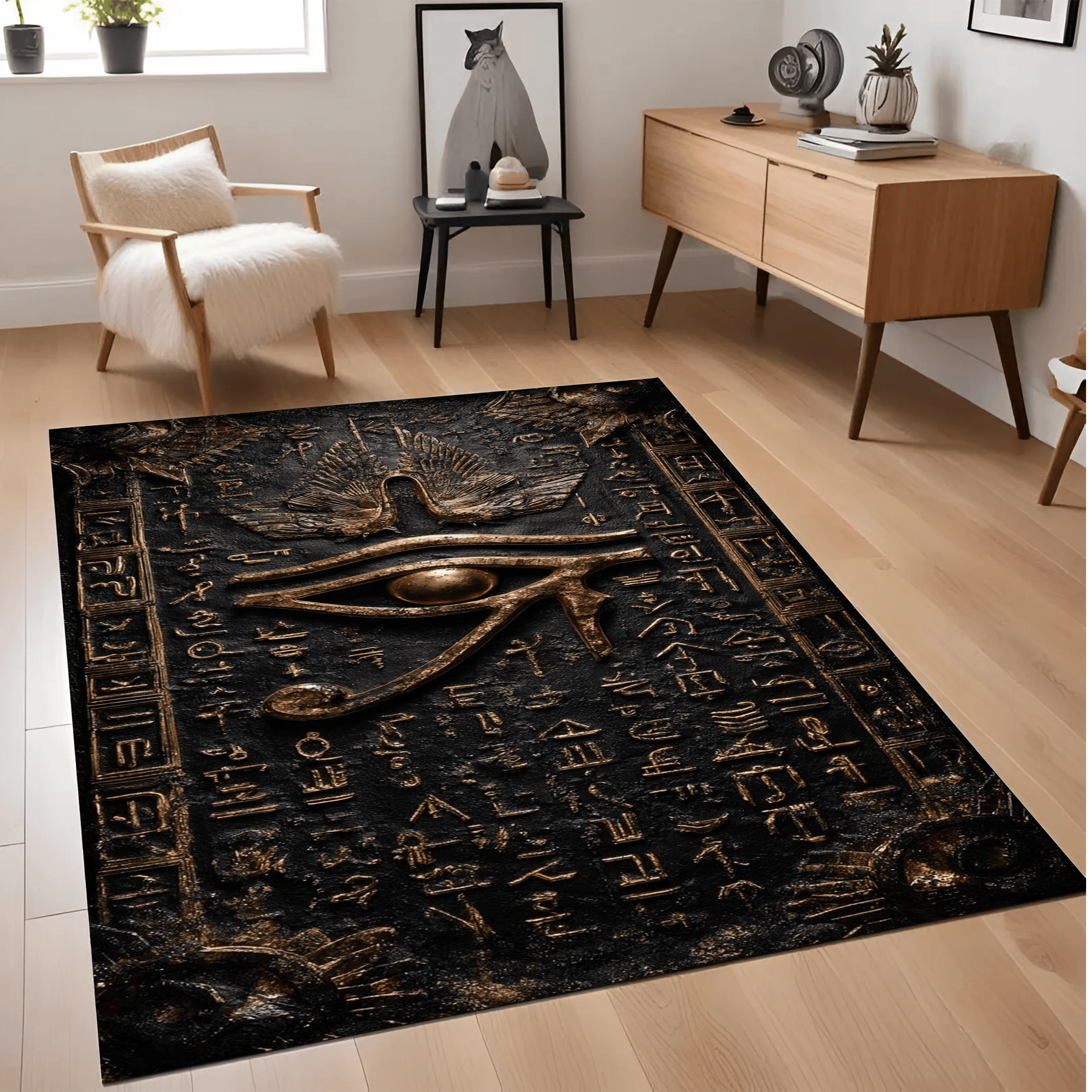 Stellar Custom Size 5.5x9ft Rug Golden Falcon Workshop Floor Art Premium Floor Rug Stylish Home Decor