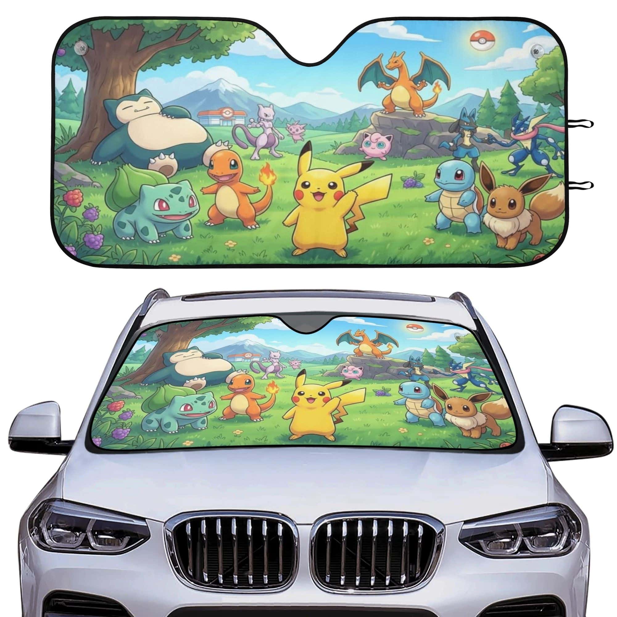 Pokemon Auto Sunshade Foldable Windshield Sun Shade UV Protection for Anime Fans