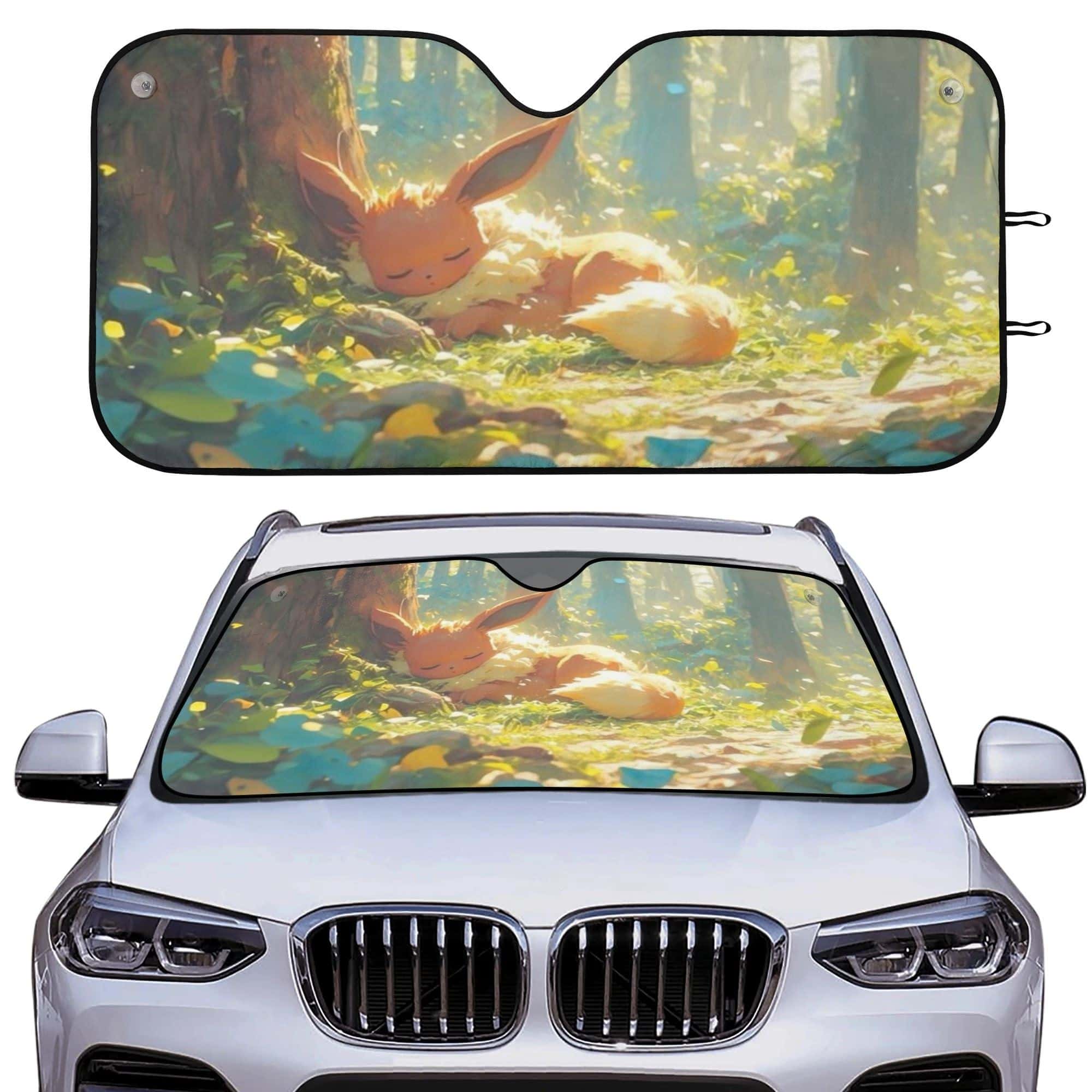 Pokemon Foldable Car Sunshade UV Heat Shield Windshield Cover for Anime Fans