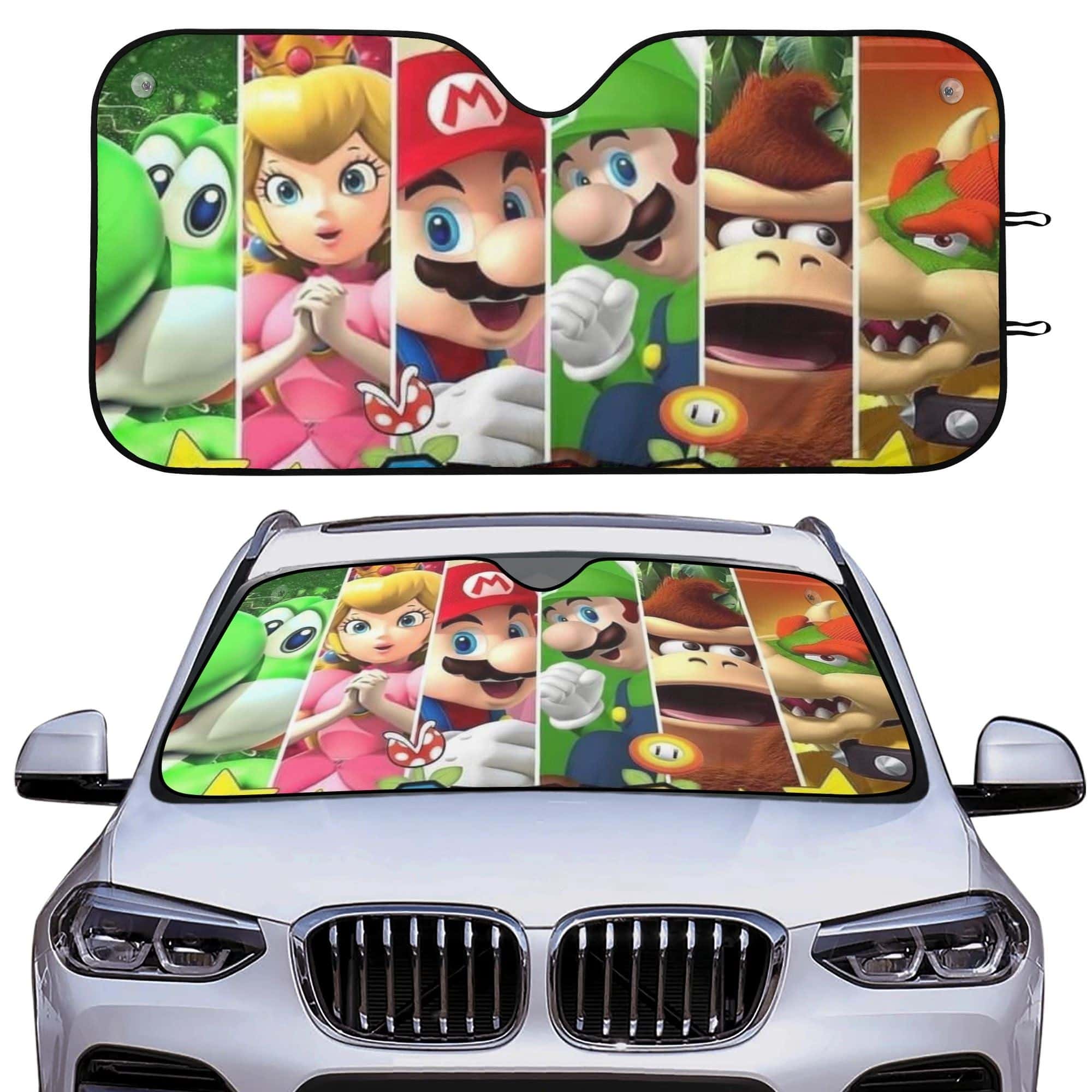 Mario Car Windshield Sunshade Foldable UV Protection Front Window Sun Shade Gift for Fans
