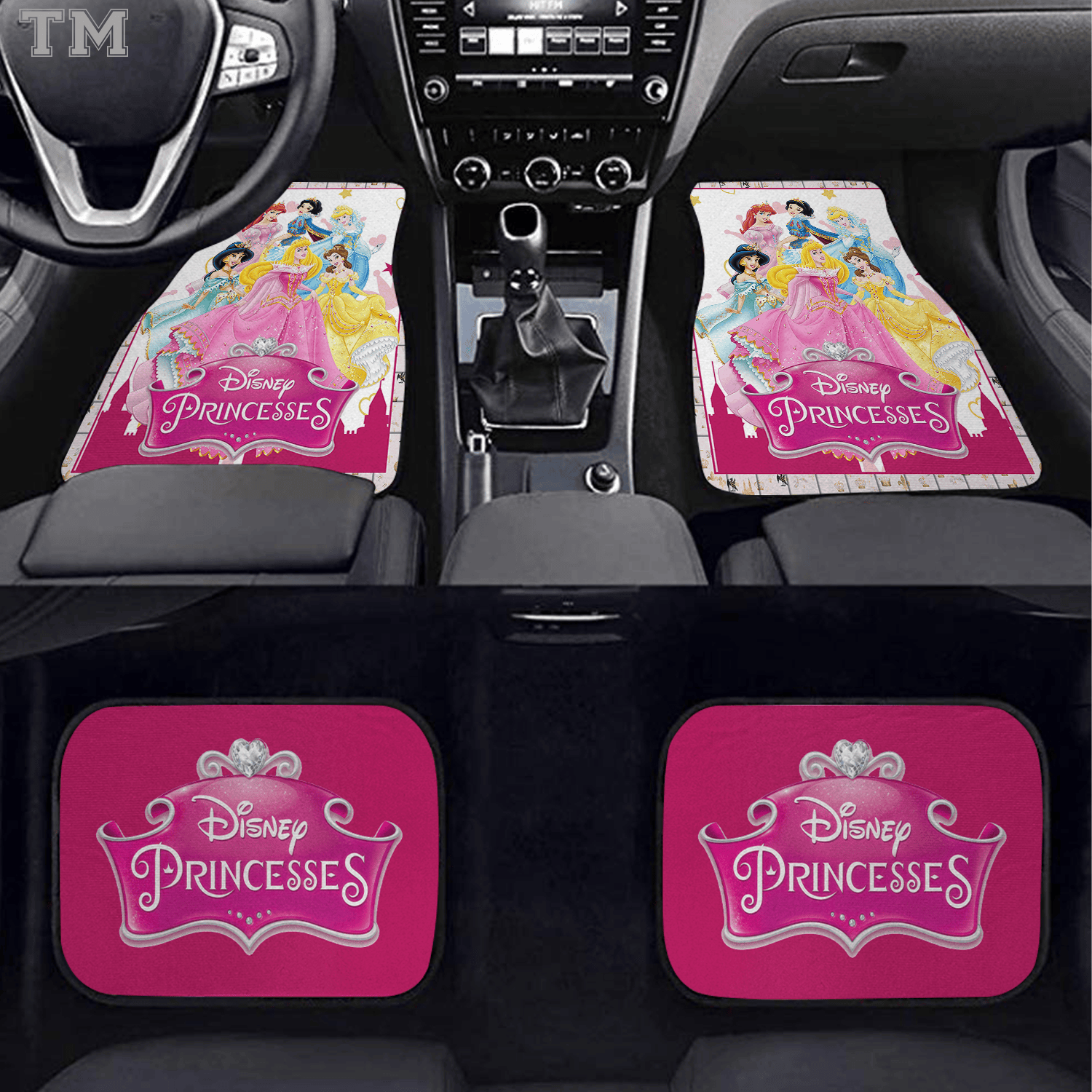 Premium DN Princess Car Floor Mats Set, Cute Fantasy Cartoon Auto Decor Foldable Car Windshield Sunshade Heat Insulation UV Block for Fans - Image 2