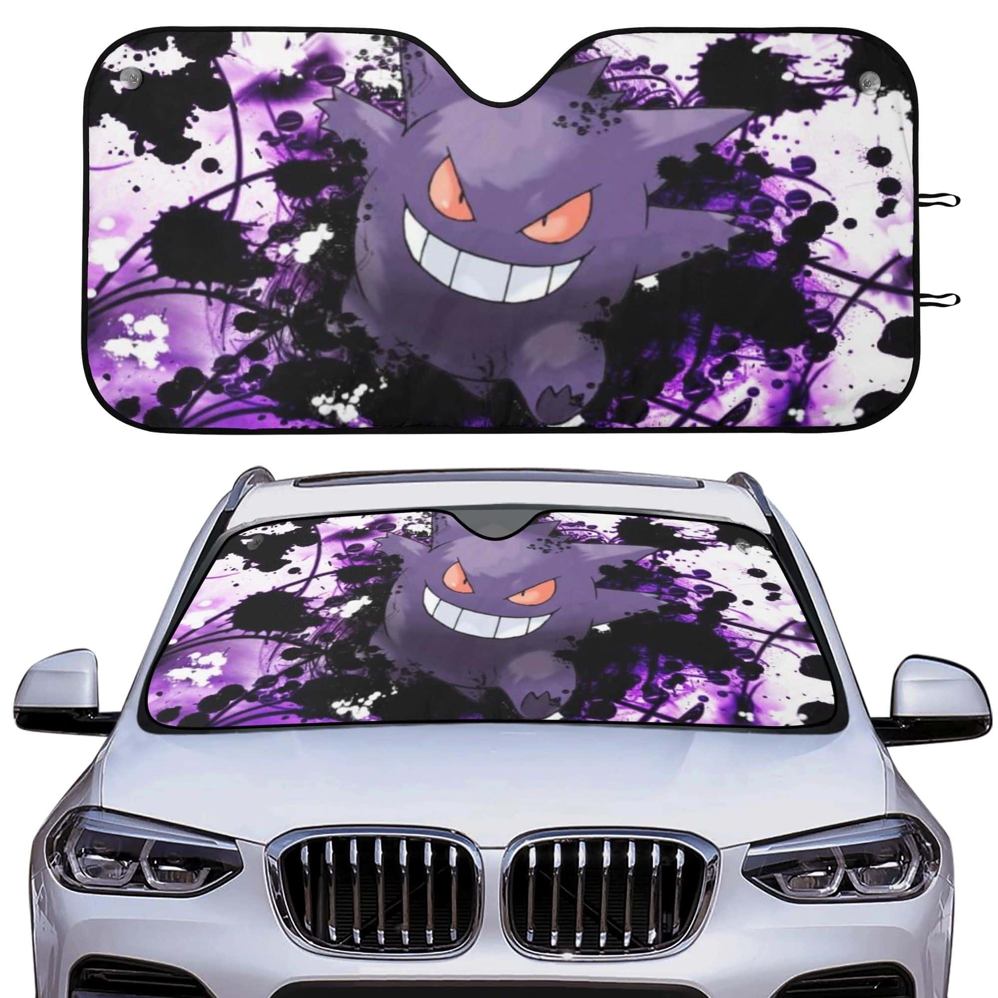 Premium Purple Shadow Creature Grinning Auto Windshield Sunshade Universal Front Window Heat Shield for Fans