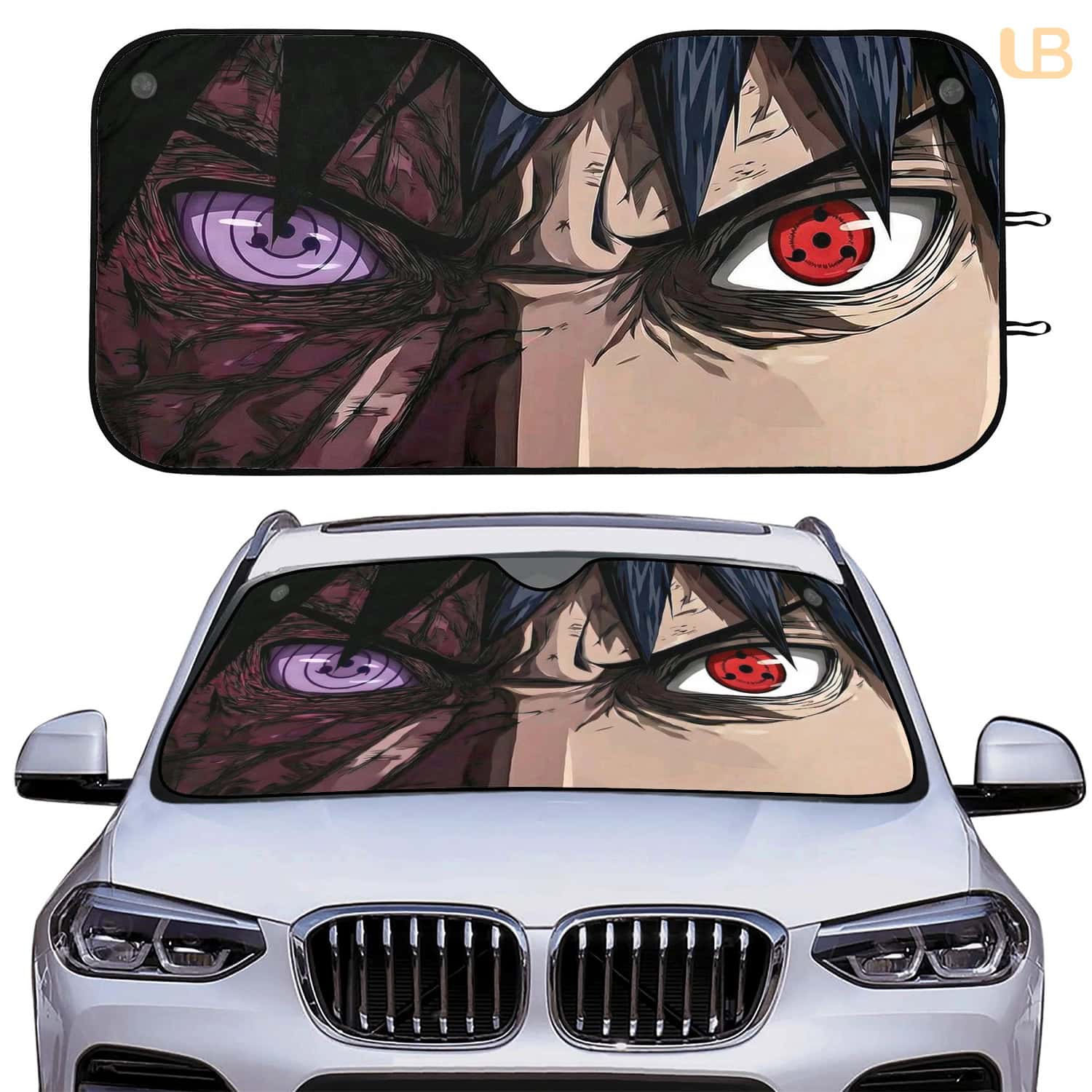 Naruto Obito Uchiha Protector Cover For SUV Truck Front Windshield Sunshade Reflective UV Sun Shield Gift for Anime Fans