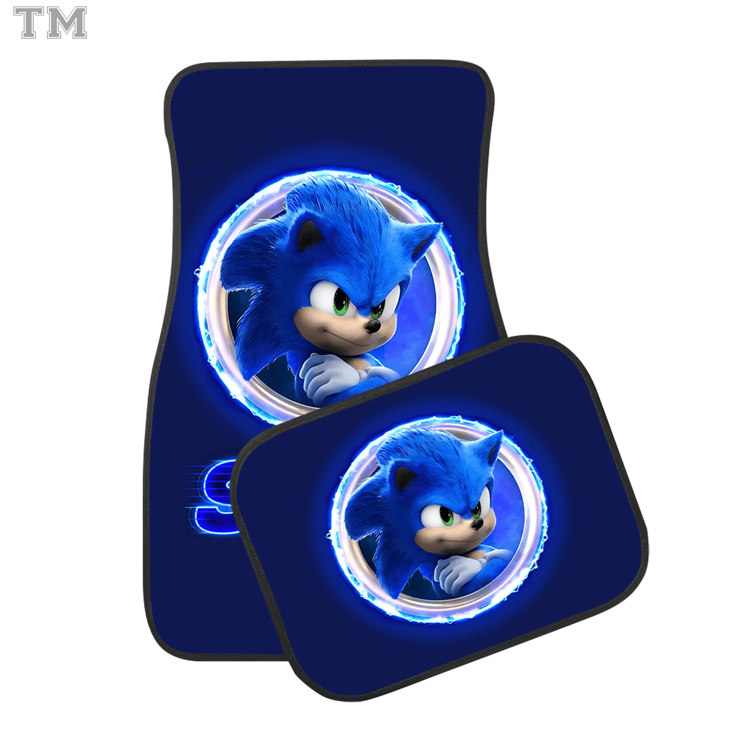 SNTH Movie Custom Car Floor Mats 4PCS Universal Fit Front & Rear All-Weather Auto Carpet Set Gift for Sega Fans - Image 3