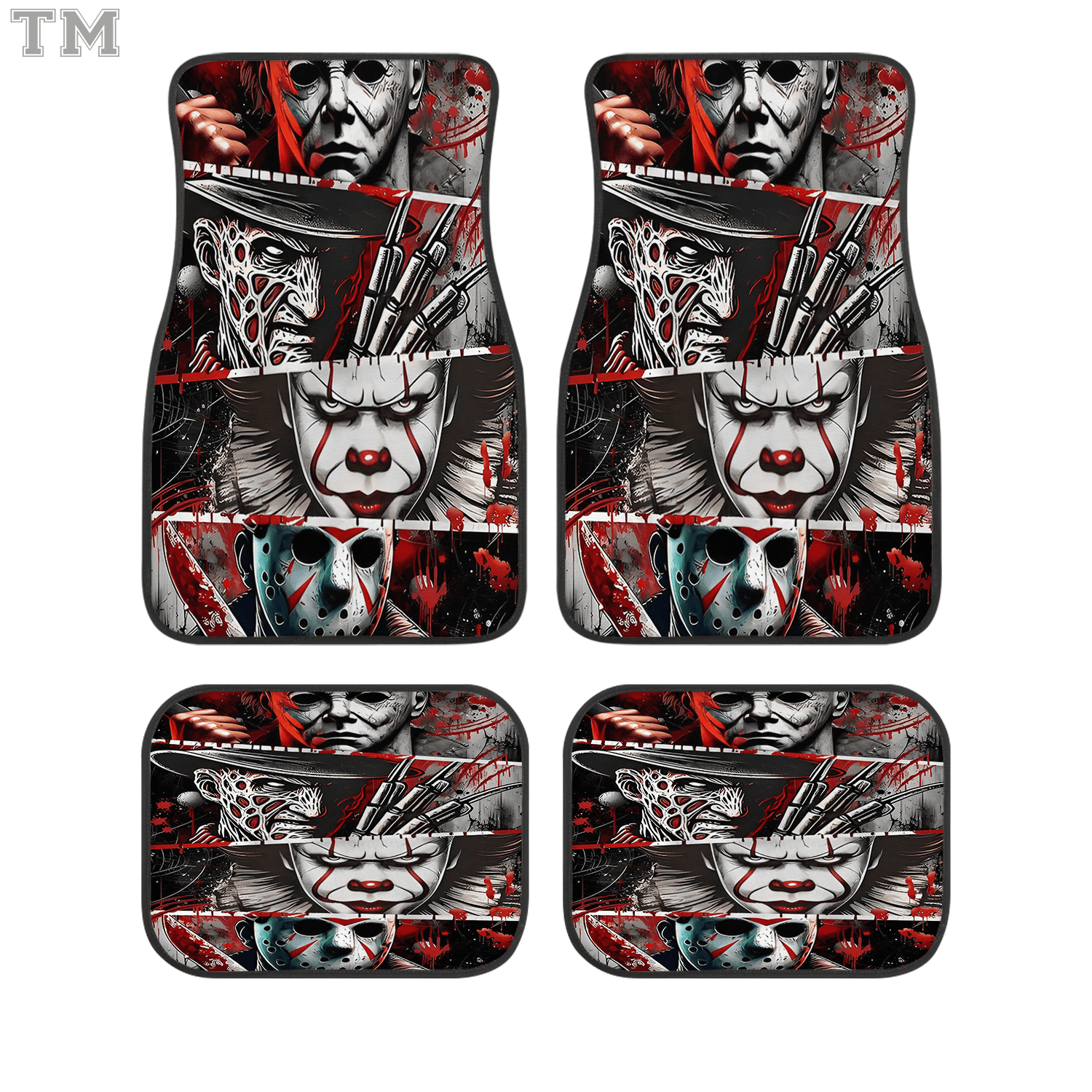 Snoopy Charlie Brown Peanuts Custom Car Floor Mats 4PCS Universal Fit Front & Rear All-Weather Auto Carpet Set Gift for Peanuts Fans