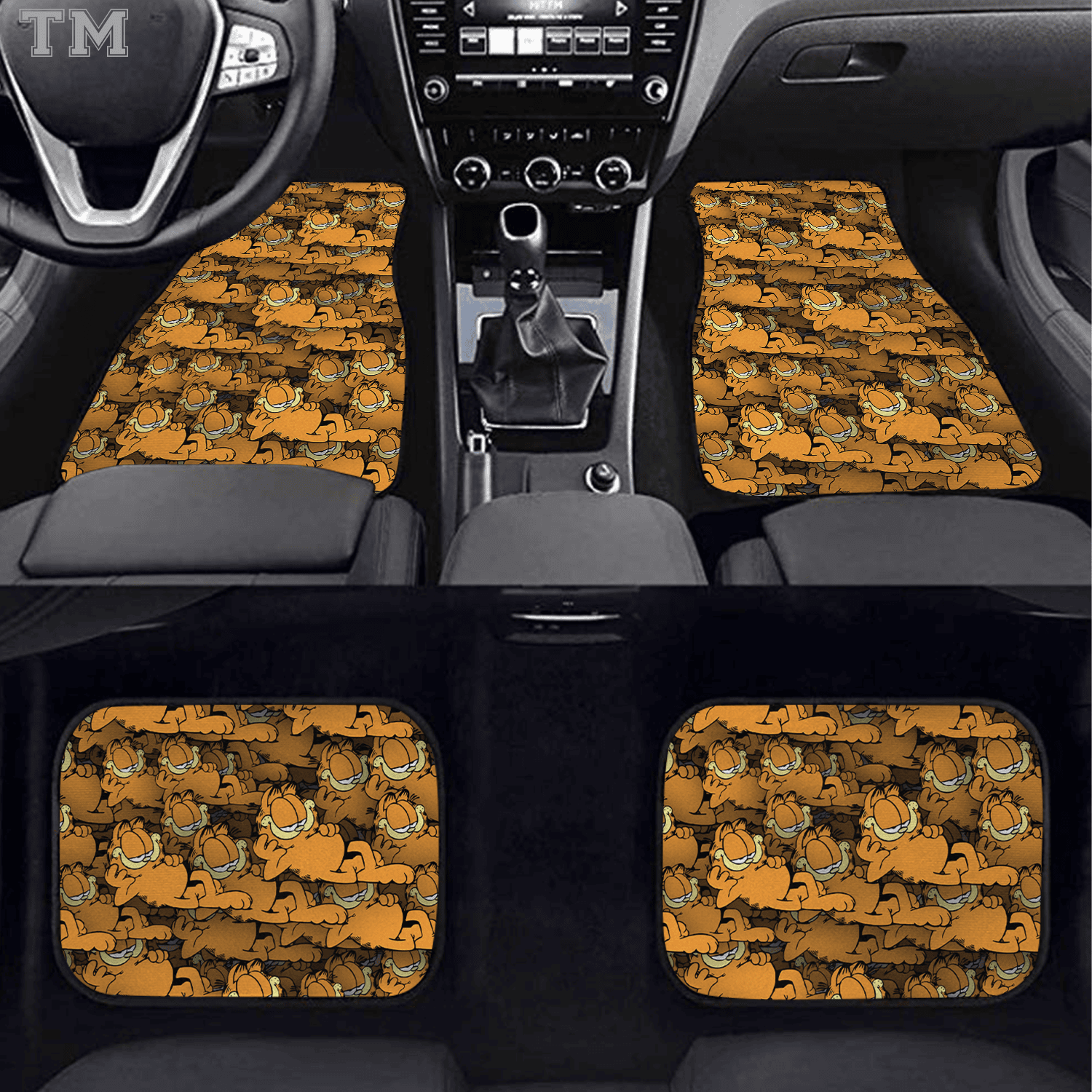 Halloween Horror Custom Car Floor Mats 4PCS Universal Fit Front & Rear All-Weather Auto Carpet Set Gift for Horror Fans - Image 2