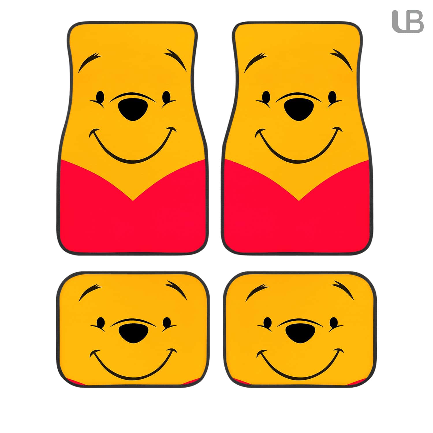 Winnie the Pooh DN Custom Car Floor Mats 4PCS Universal Fit Front & Rear All-Weather Auto Carpet Set Gift for DN Fans