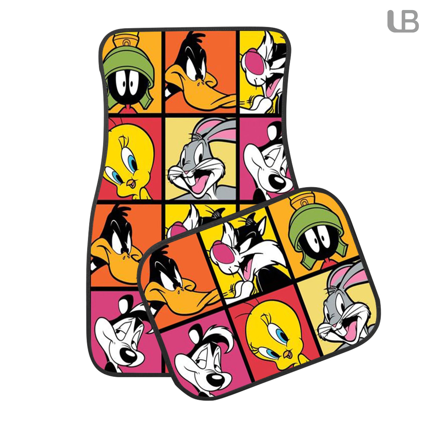 Bugs Bunny Tweety Daffy Duck Looney Tunes Custom Car Floor Mats 4PCS Universal Fit Front & Rear All-Weather Auto Carpet Set Gift for Fans - Image 2