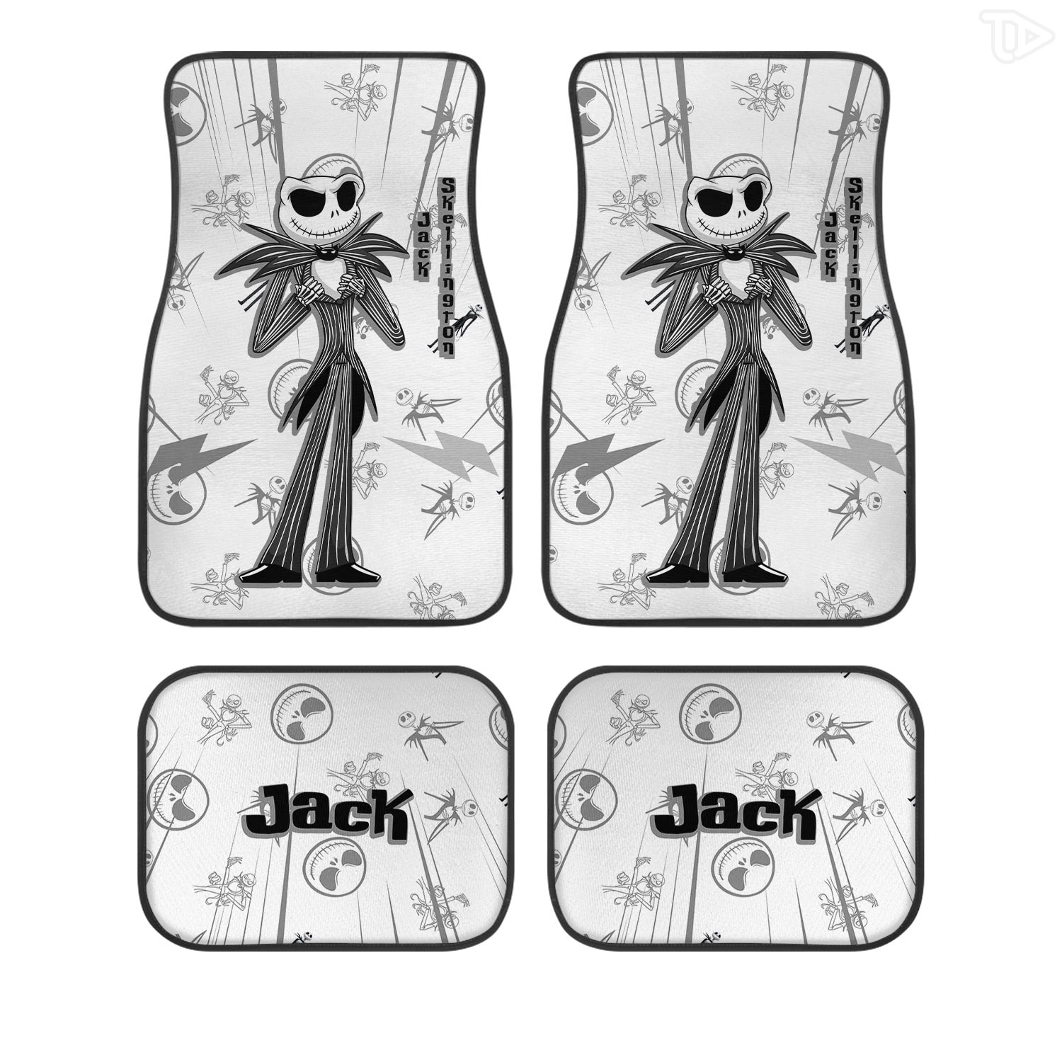 Jack Skellington Nightmare Before Christmas Custom Car Floor Mats 4PCS All-Weather Set