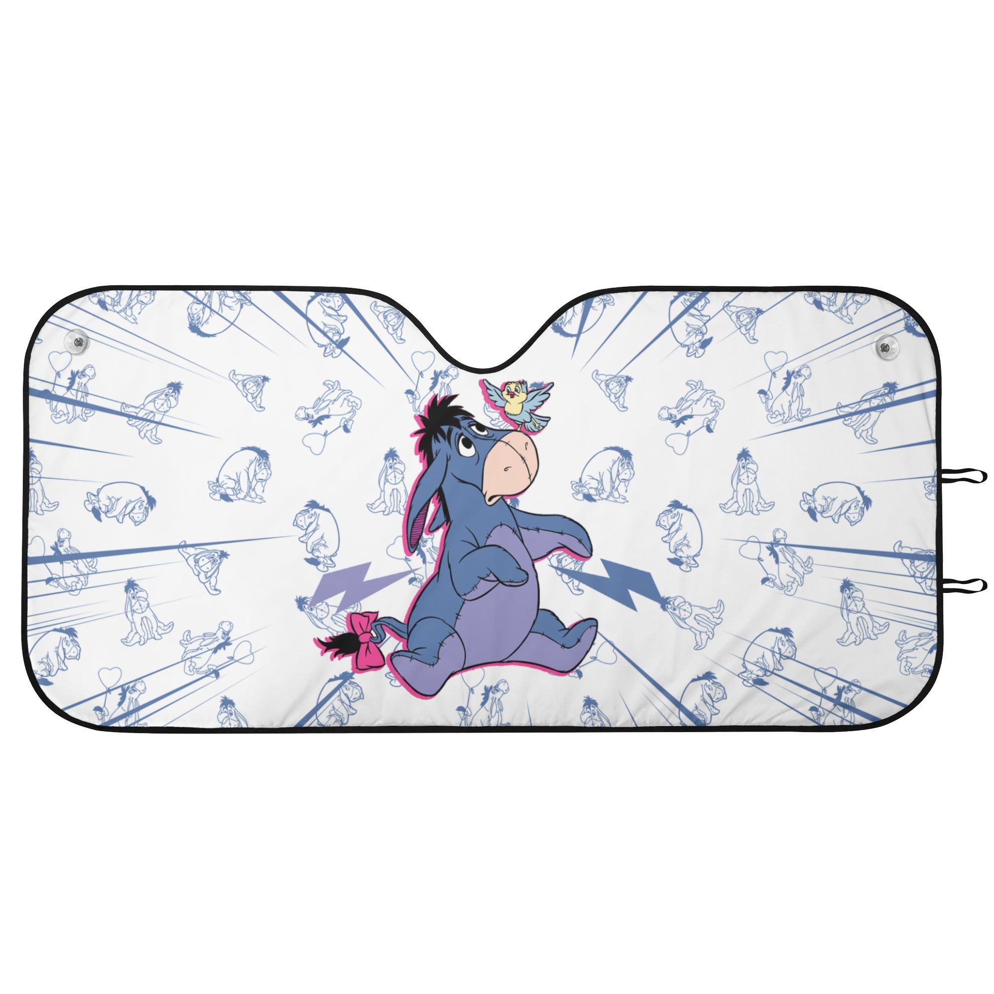 Premium Eeyore Auto Windshield Sunshade Universal Front Window Heat Shield for Fans - Image 2