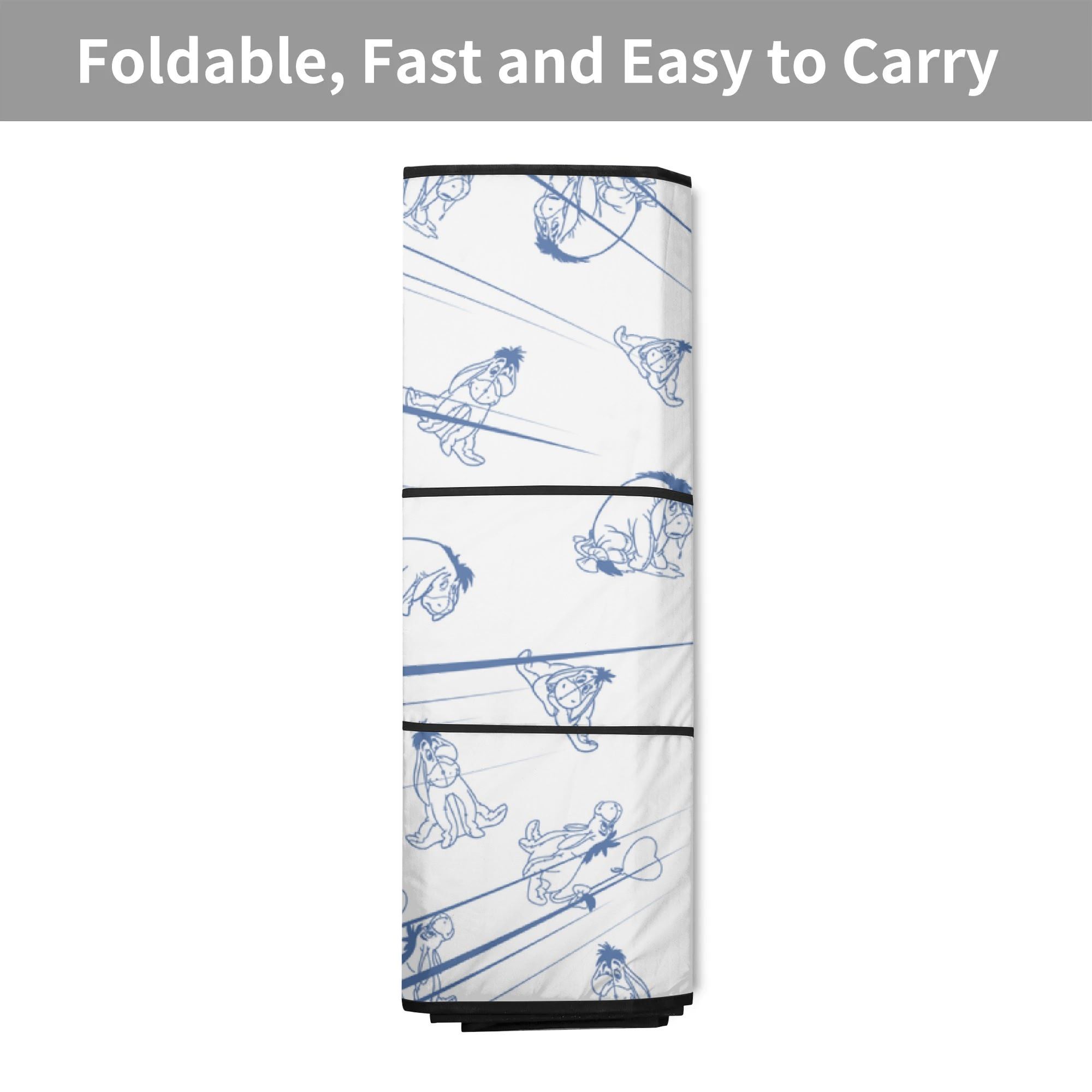 Premium Eeyore Auto Windshield Sunshade Universal Front Window Heat Shield for Fans - Image 3