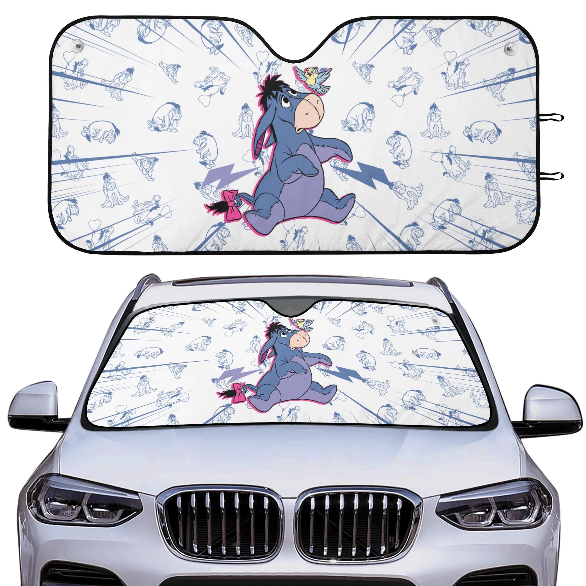 Premium Eeyore Auto Windshield Sunshade Universal Front Window Heat Shield for Fans