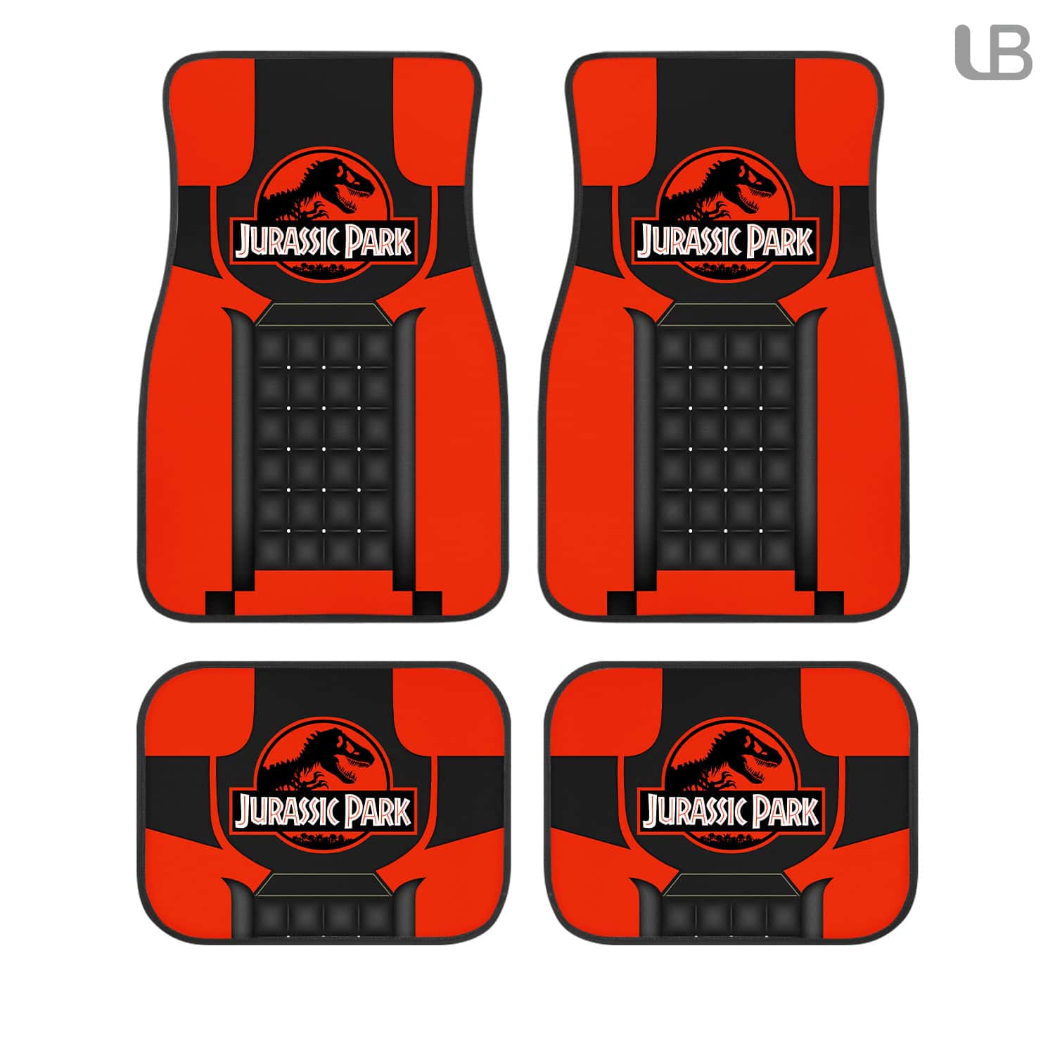 Jurassic Park Custom Car Floor Mats 4PCS Universal Front & Rear Auto Carpet Set