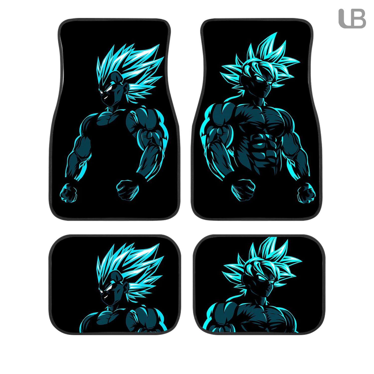 Goku & Vegeta Dragon Ball Super Saiyan Blue Custom Car Floor Mats 4PCS Anime Set