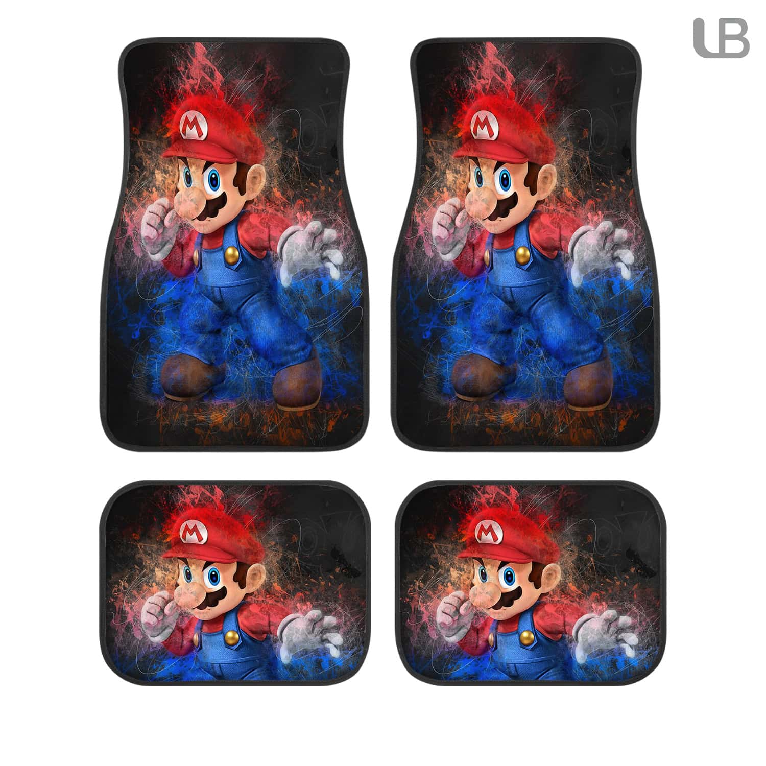 Super Mario Nintendo Custom Car Floor Mats 4PCS Universal Gaming Auto Carpet Set