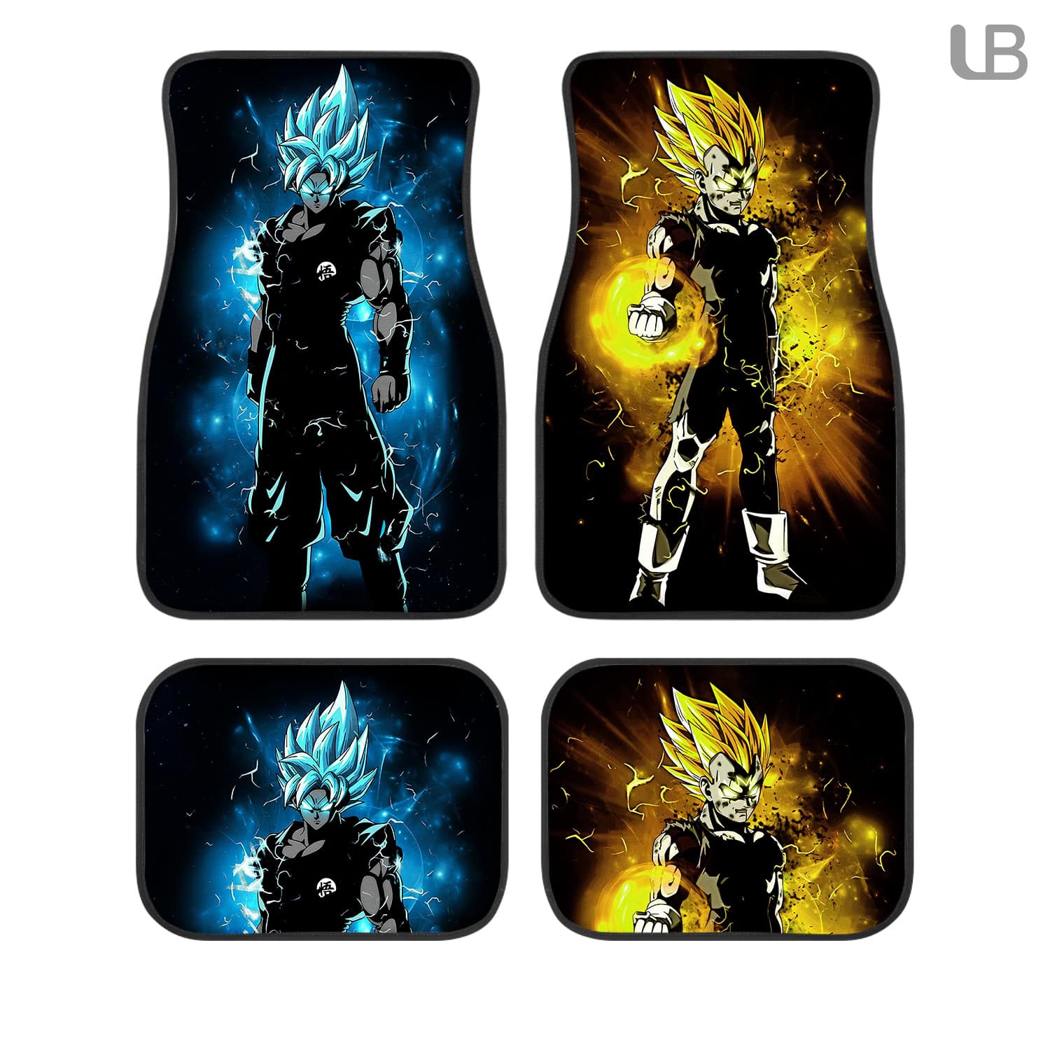 Goku & Vegeta Dragon Ball Custom Car Floor Mats 4PCS Anime Auto Carpet Set
