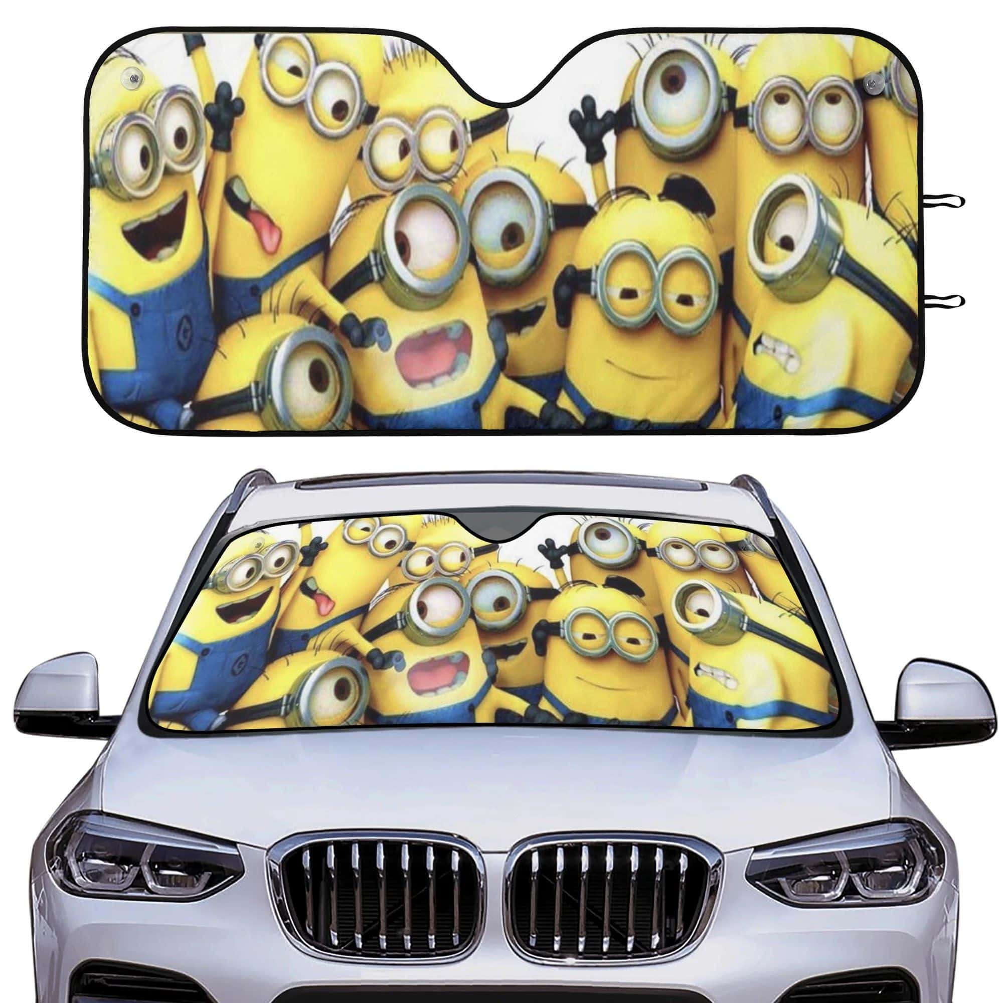 Premium Funny Minions Auto Windshield Sunshade Universal Front Window Heat Shield for Minions Fans