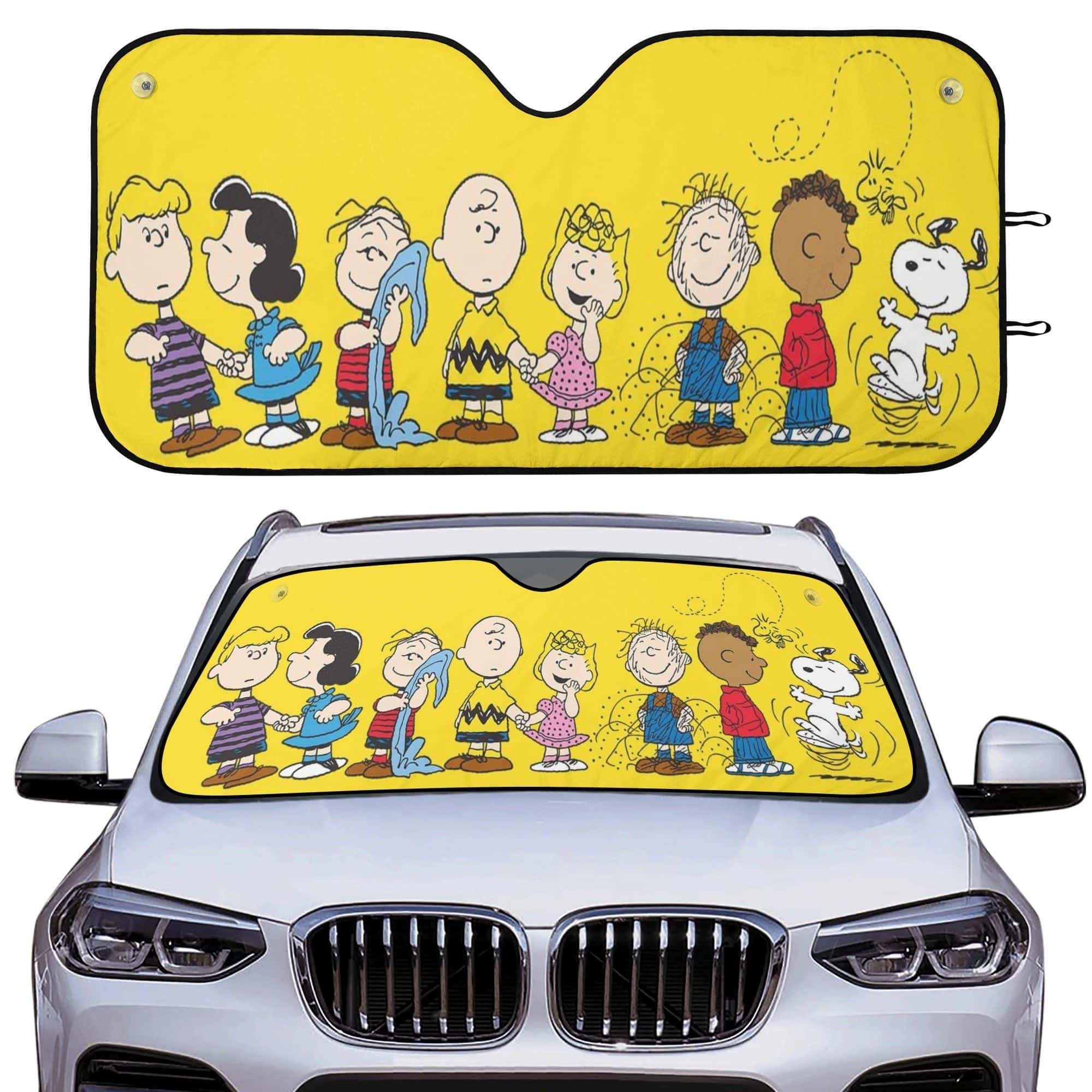 Peanuts Snoopy Custom Car Windshield Sunshade Universal Foldable UV Protection Front Window Sun Shade Gift for Fans