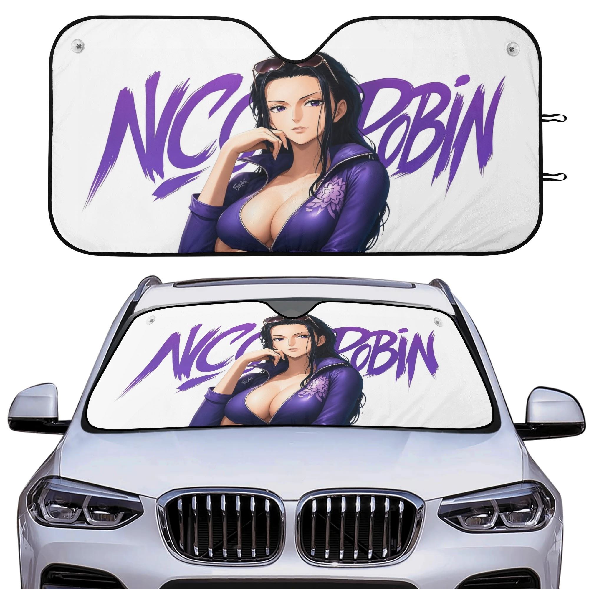 Anime Nico Robin Car Windshield Sunshade UV Blocker Foldable Front Window Sun Visor Gift for Anime Fans