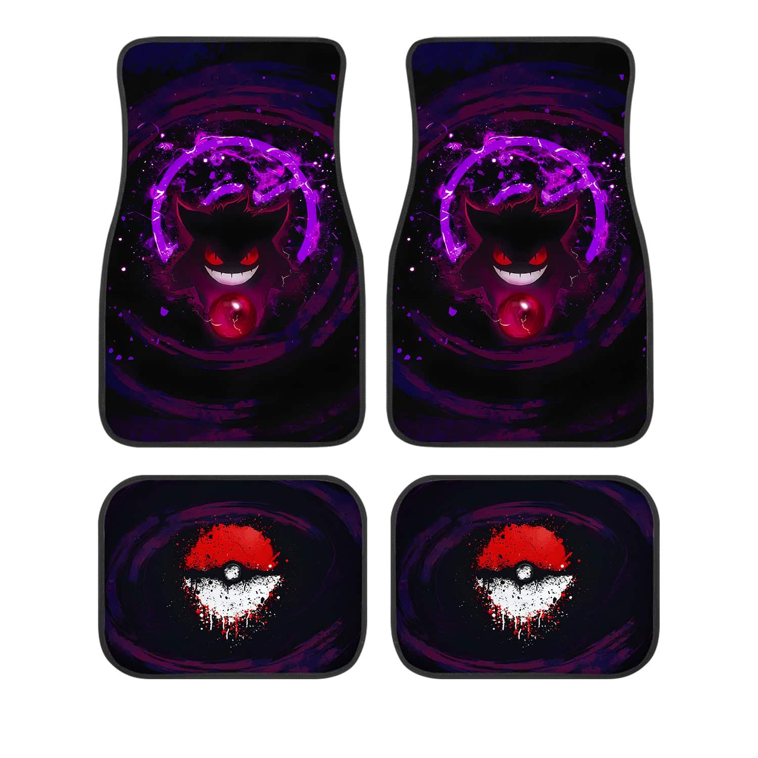 Anime Japan Custom Car Floor Mats 4PCS Universal Fit Front & Rear All-Weather Auto Carpet Set Gift for Fans