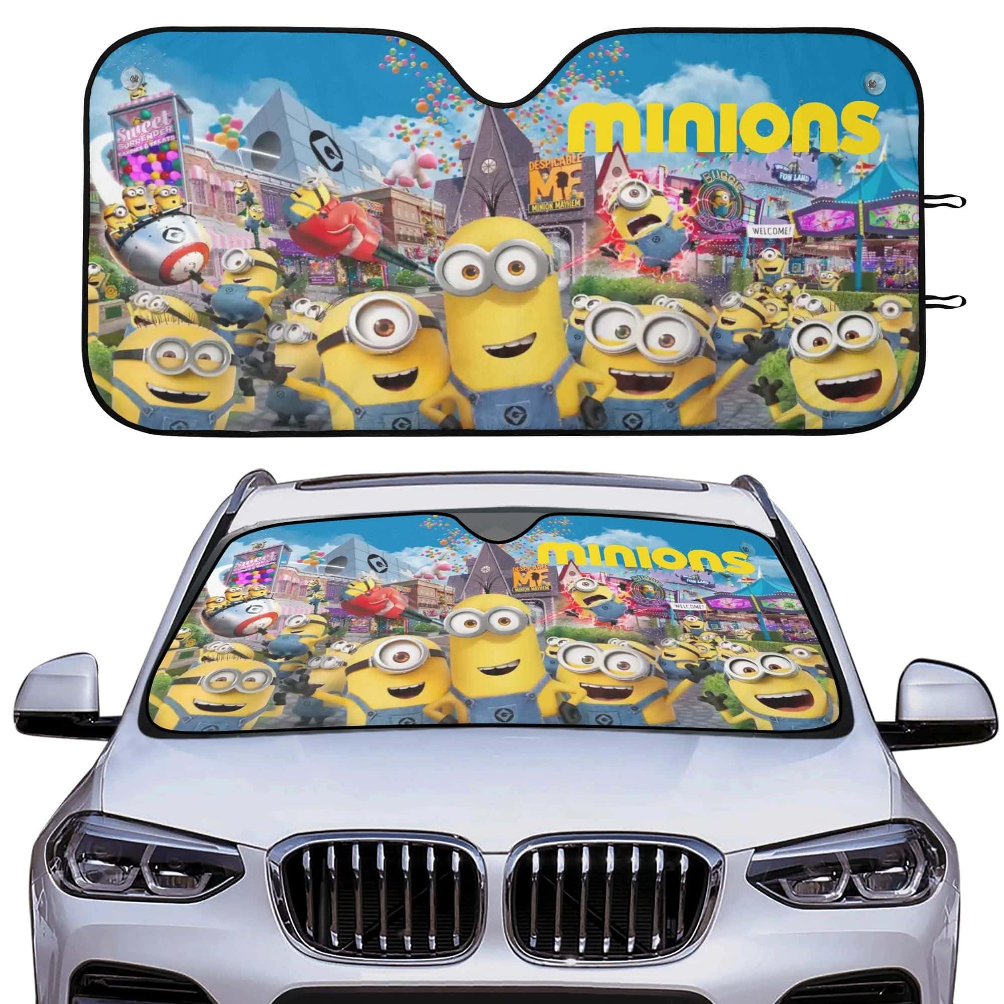 Despicable Me Minions Front Windshield Sun Shade Foldable UV Protection Car Accessory for Minions Fans