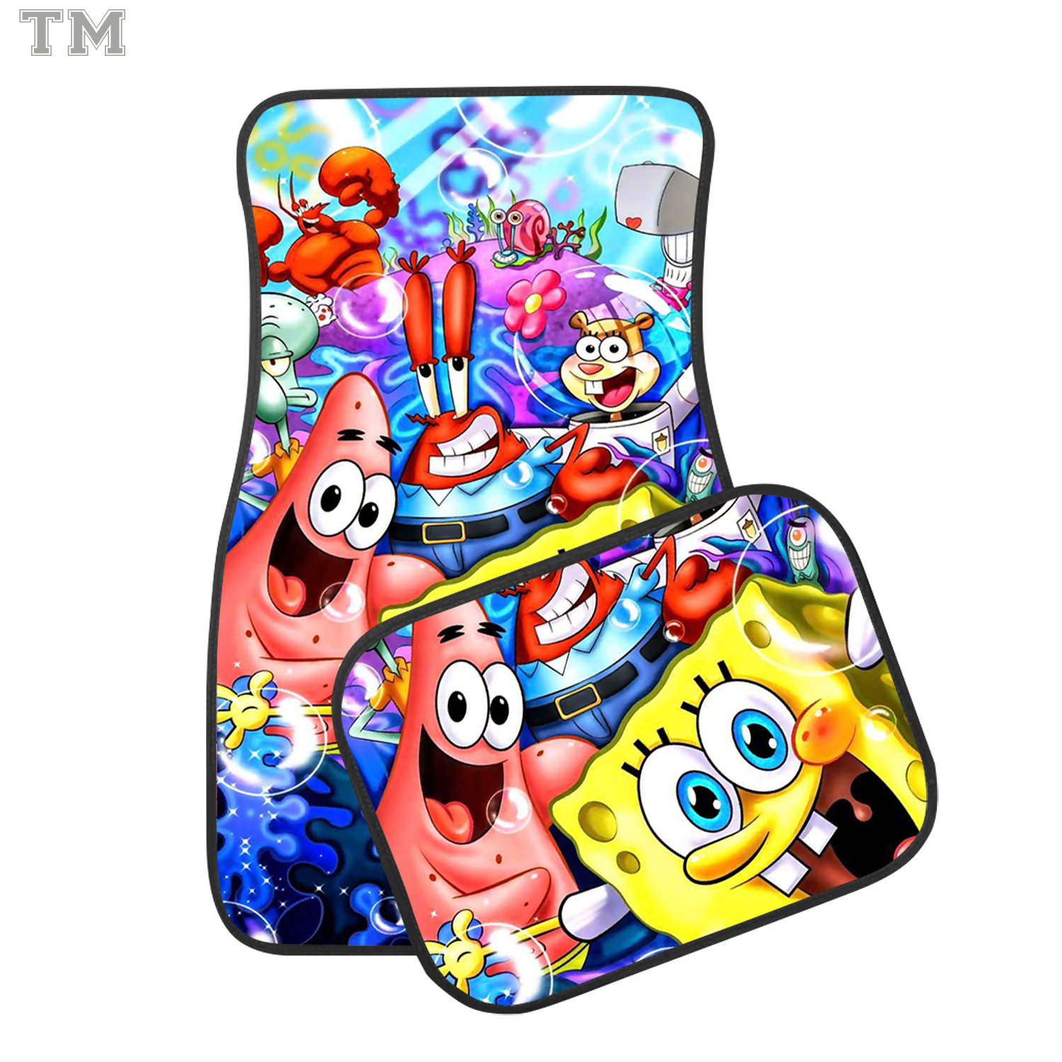 SpongeBob SquarePants Custom Car Floor Mats 4PCS Universal Auto Carpet Set - Image 3