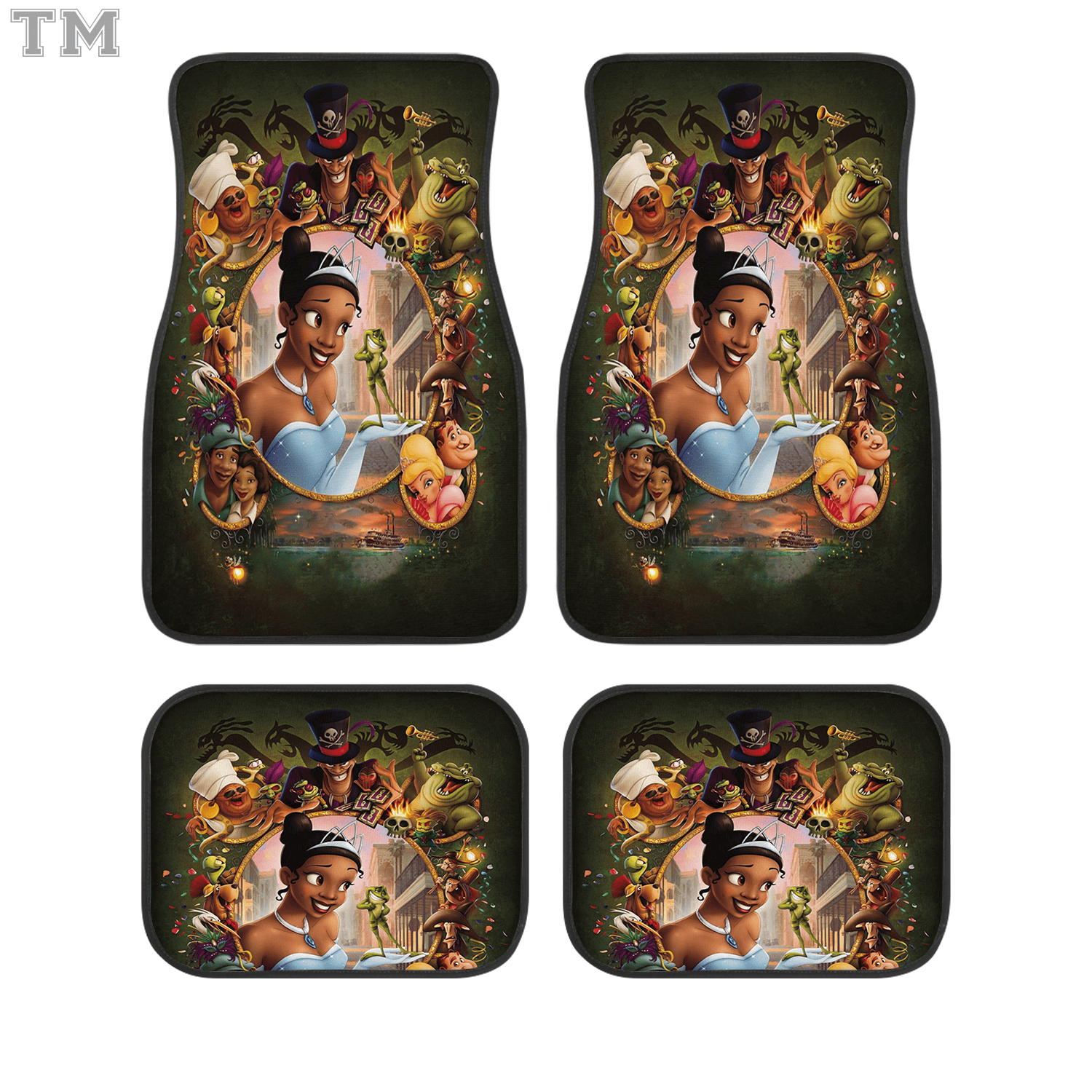 The Princess and the Frog Custom Car Floor Mats 4PCS Universal Auto Carpet Set