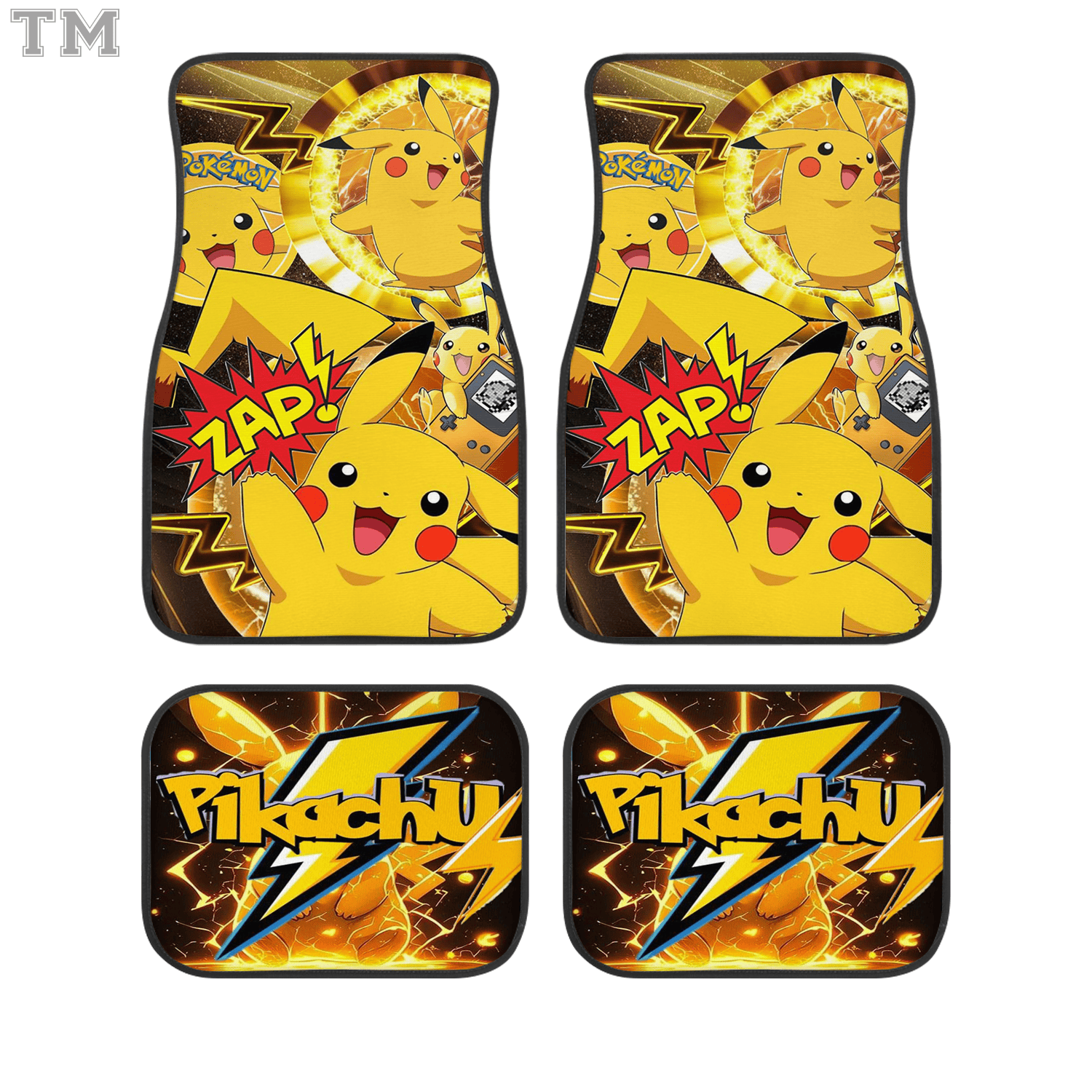 Pokémon Custom Car Floor Mats 4PCS Universal Fit Anime Auto Carpet Set