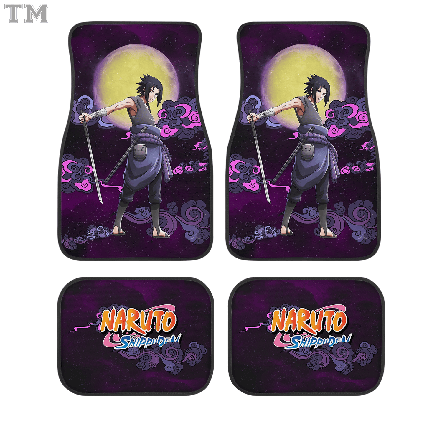 Sasuke, Naruto Vehicle Floor Mats Universal Fit 4PCS Premium Auto Carpet Set for Anime Fans